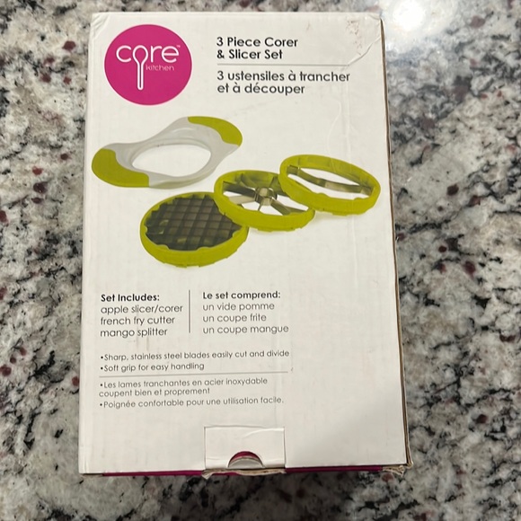 Core Kitchen 3 piece corer & slicer set. Apple, mango and French fri NEW in Box - Picture 2 of 5